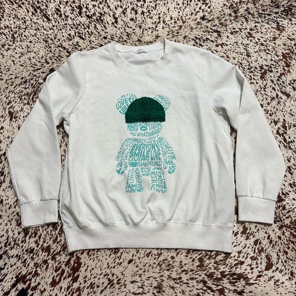 Malfi NYC Other - Malfi NYC Unisex Diesel Punk Bear Graphic Sweatshirt White Size M